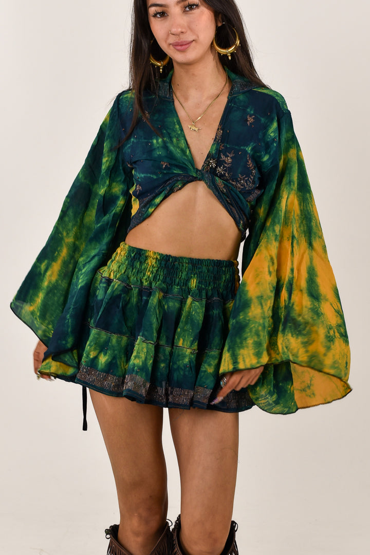 Vespera Skirt &amp; Bell Sleeve Top Set