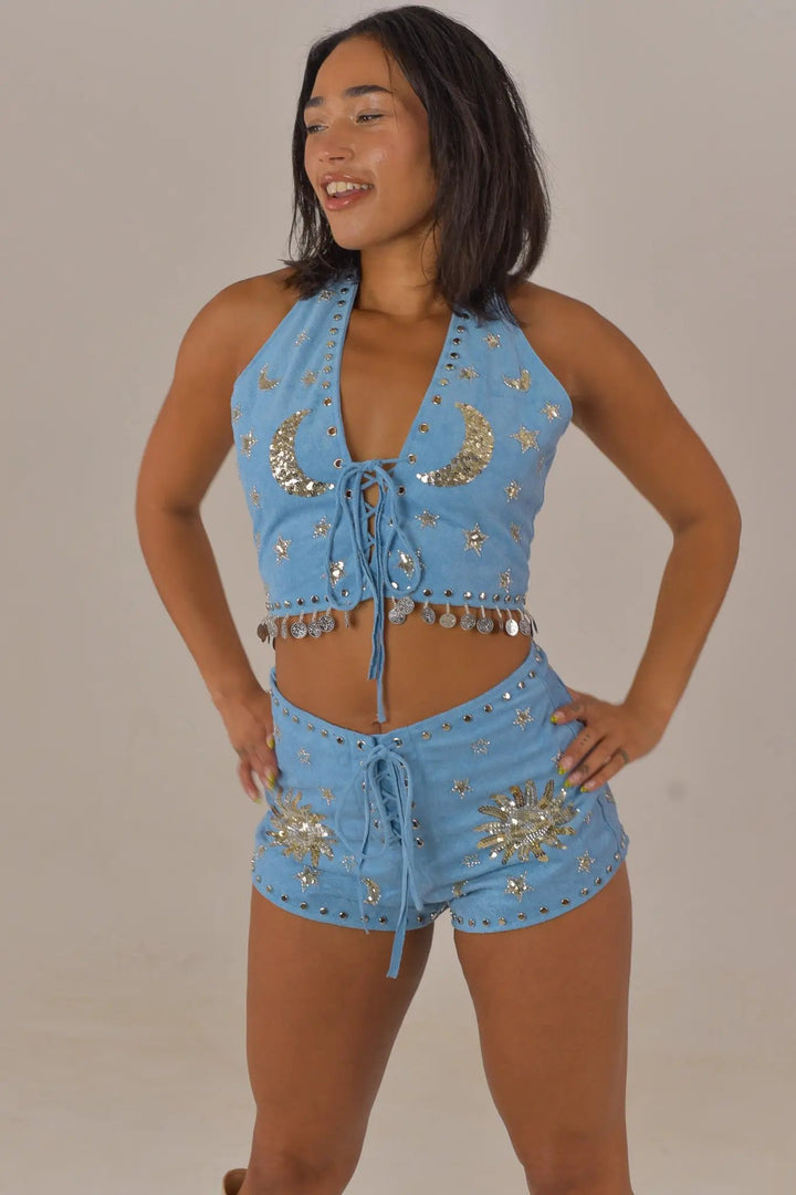 Phase Halter Top | Blue