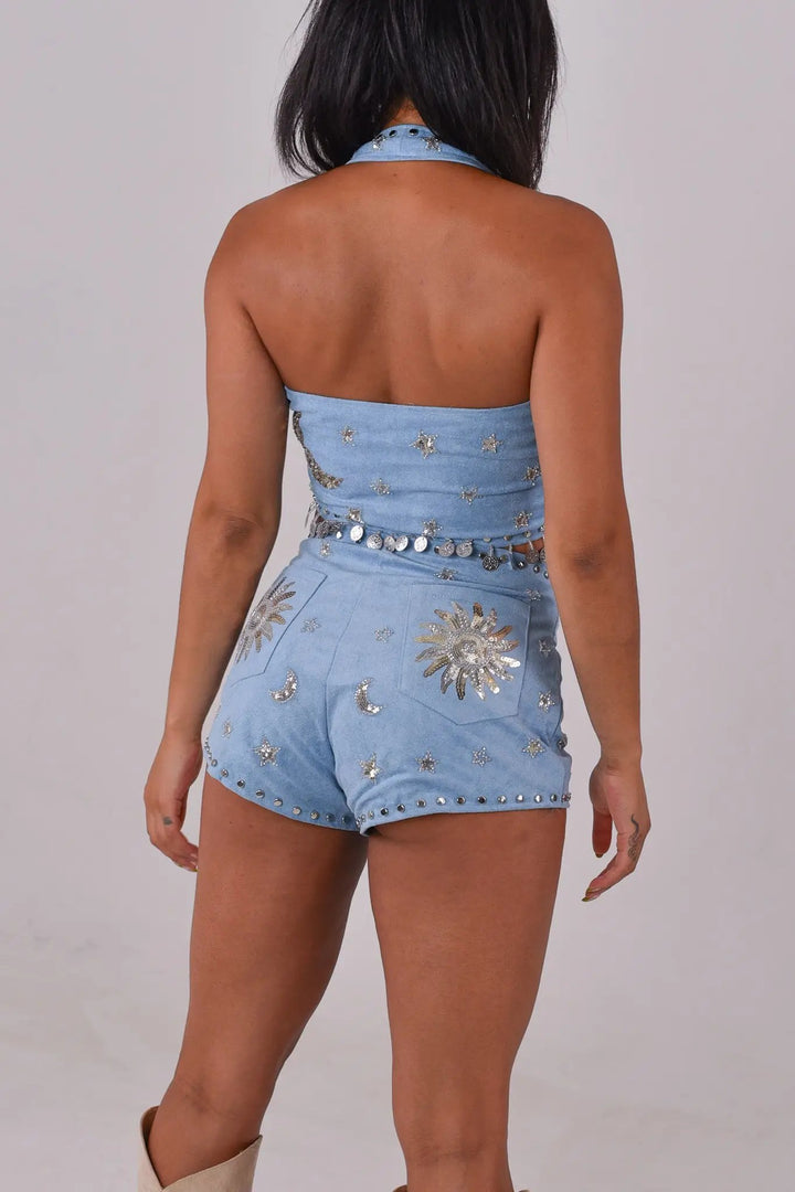 Phase Halter Top | Blue