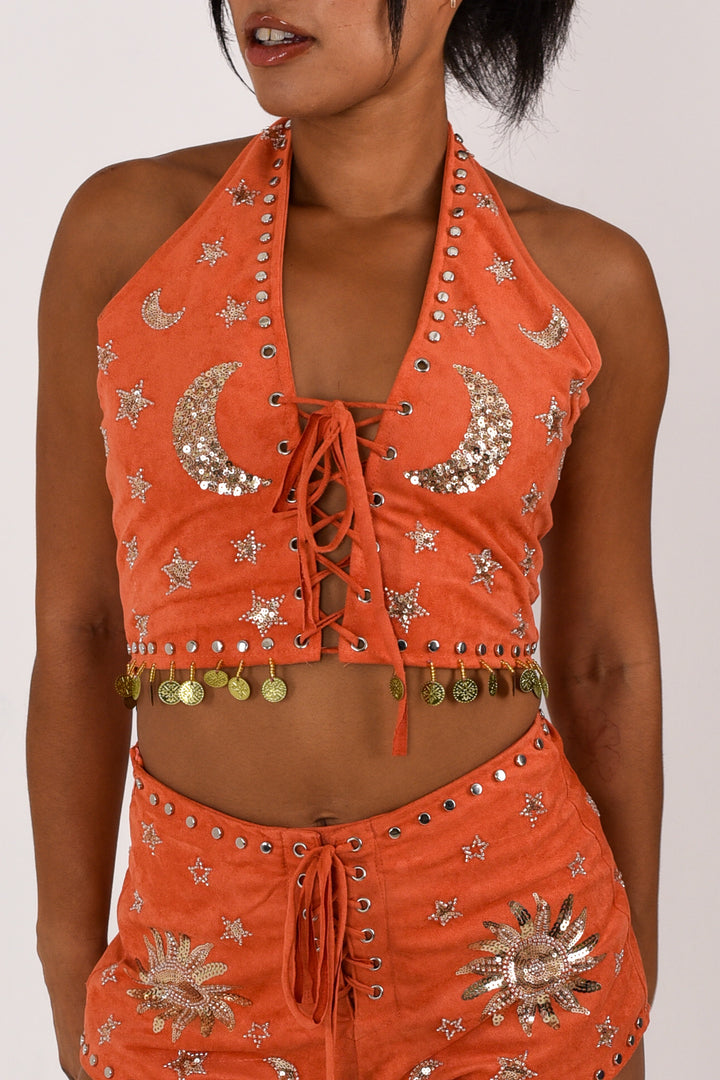 Phase Halter Top | Orange