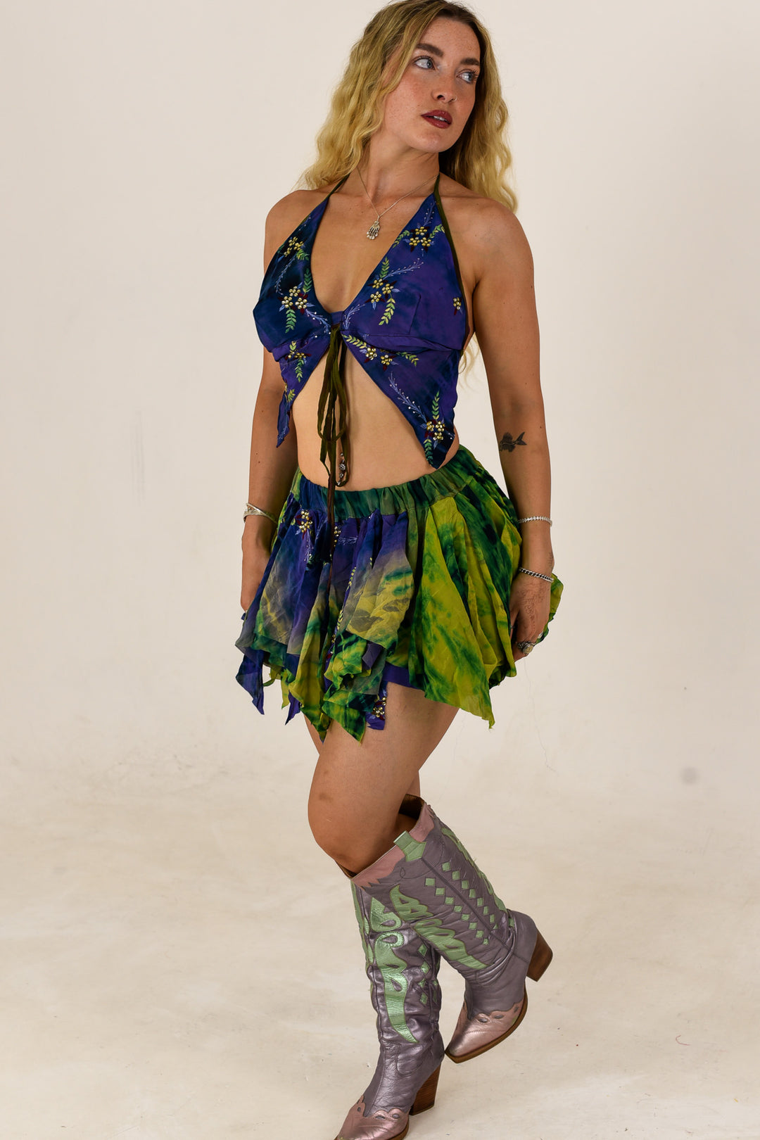 Moon Garden/Spell: Butterfly Top and Rag Skirt Set