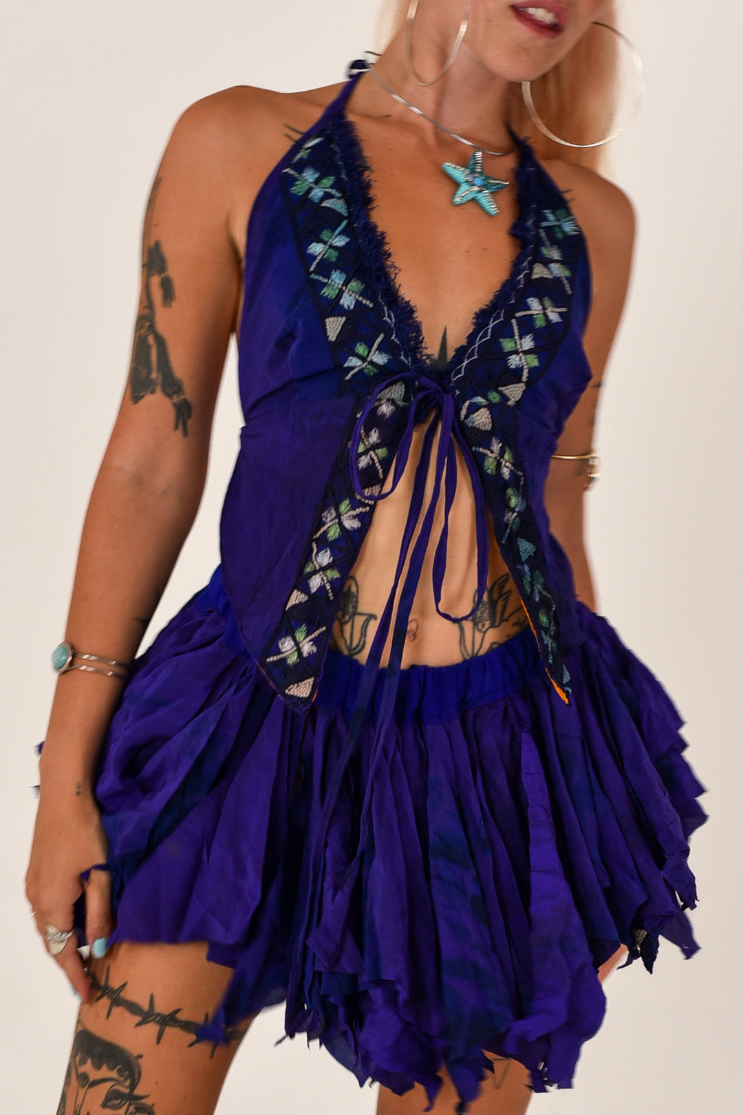 Fern Bloom: Butterfly Top and Rag Skirt Set