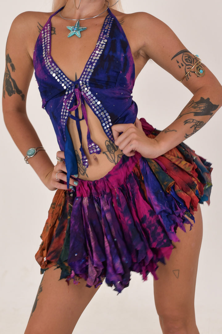 Fern Light: Butterfly Top and Rag Skirt Set