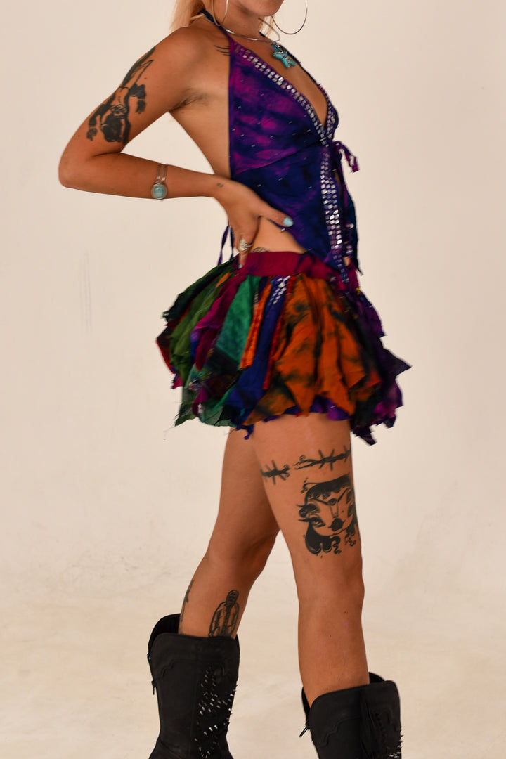 Fern Light: Butterfly Top and Rag Skirt Set
