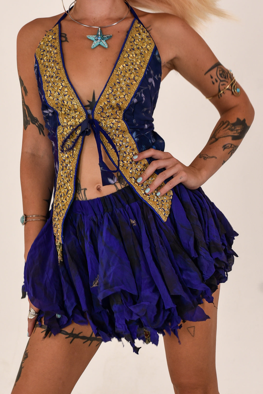 Milo: Butterfly Top and Rag Skirt Set