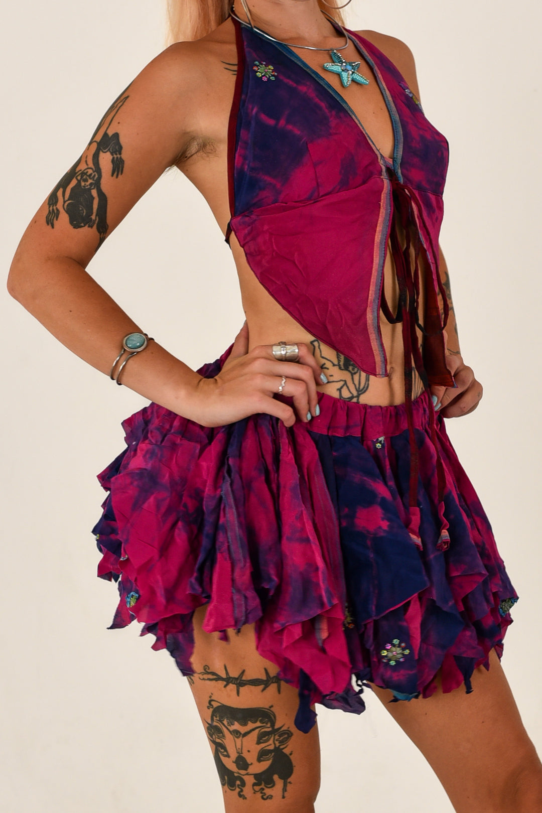 Wild Stardust: Butterfly Top and Rag Skirt Set