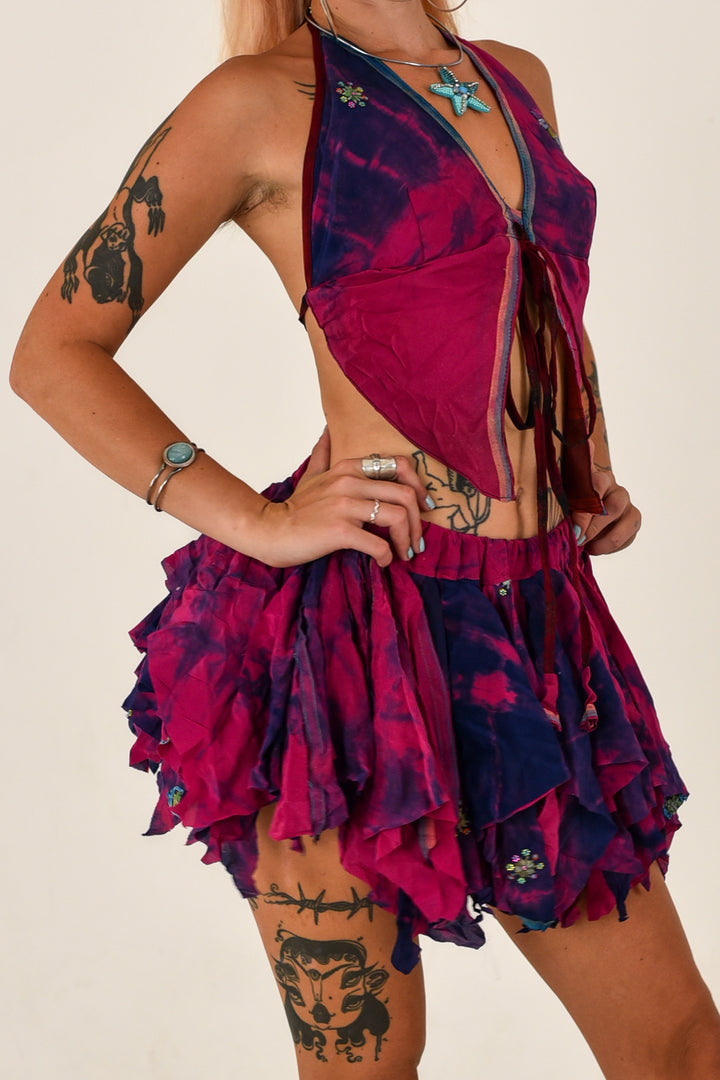 Wild Stardust: Butterfly Top and Rag Skirt Set