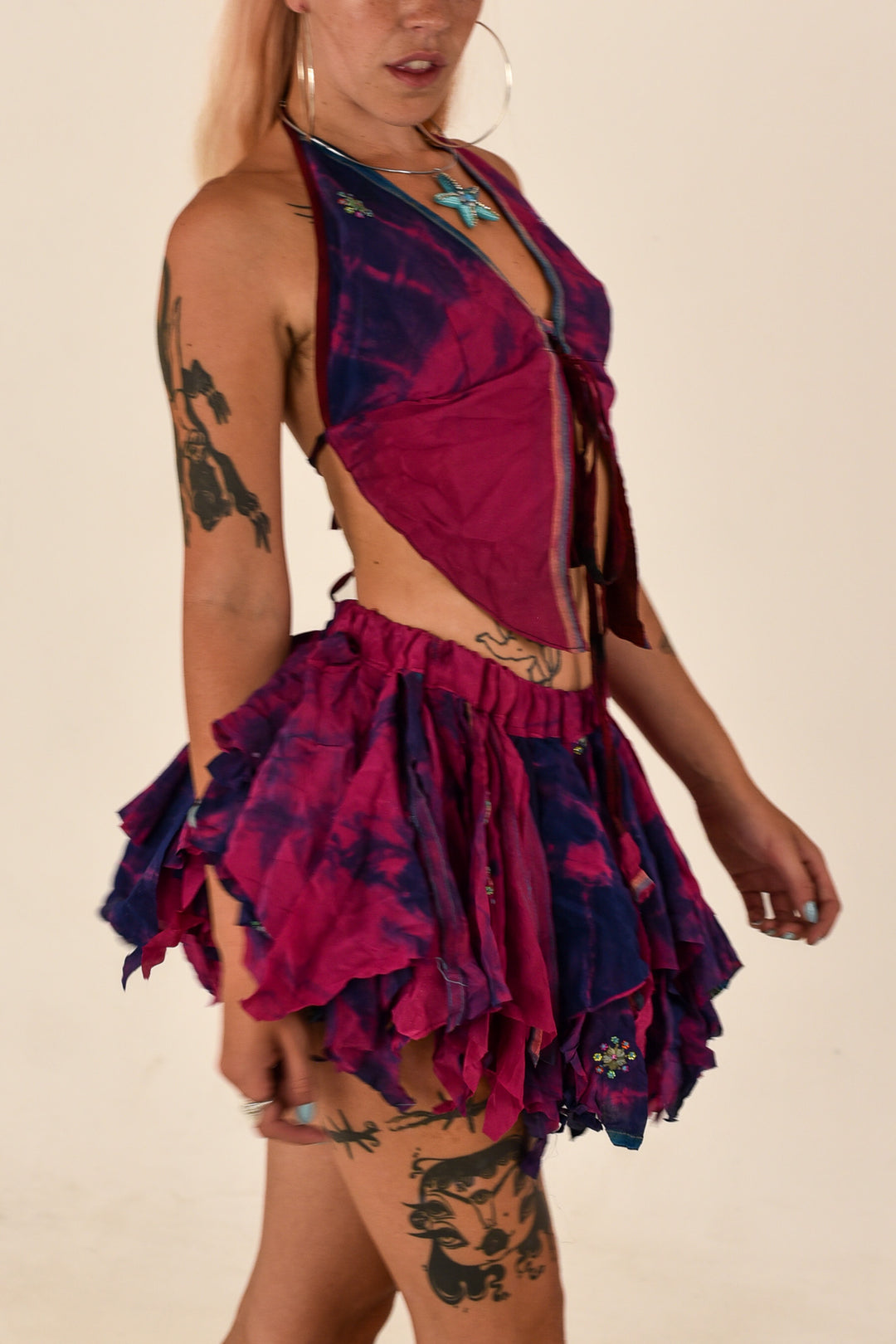 Wild Stardust: Butterfly Top and Rag Skirt Set