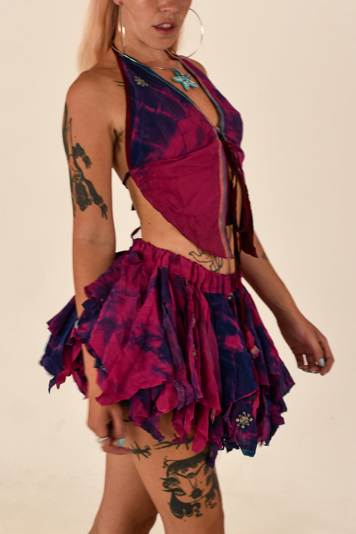 Wild Stardust: Butterfly Top and Rag Skirt Set