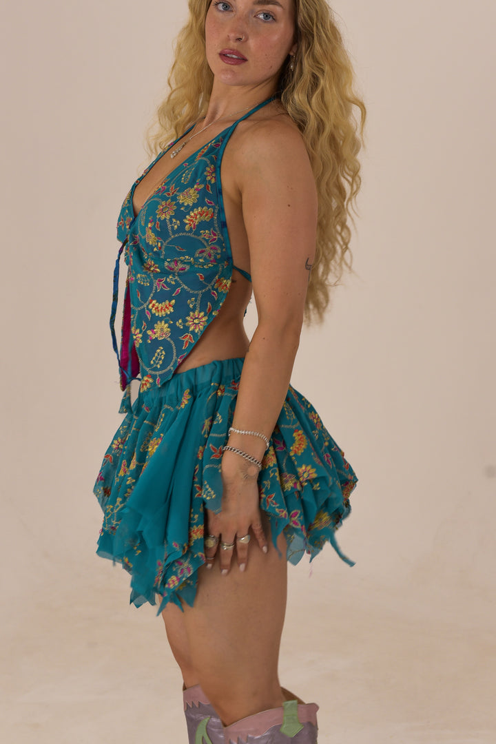 Hot Tropics: Butterfly Top and Rag Skirt Set