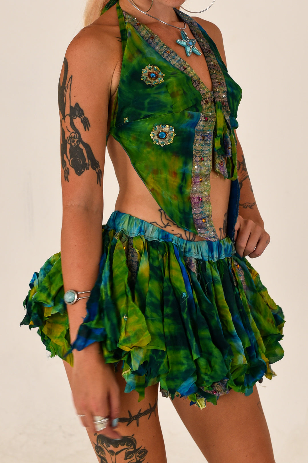 Forest Festival: Butterfly Top and Rag Skirt Set
