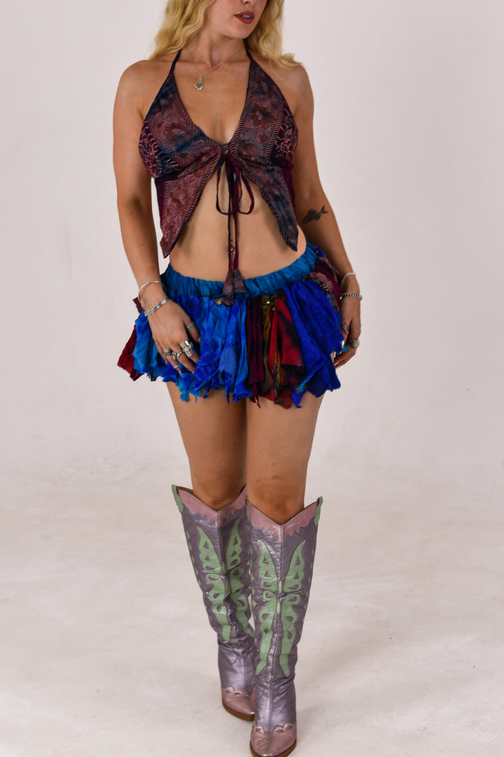 Moon Spell: Butterfly Top and Rag Skirt Set