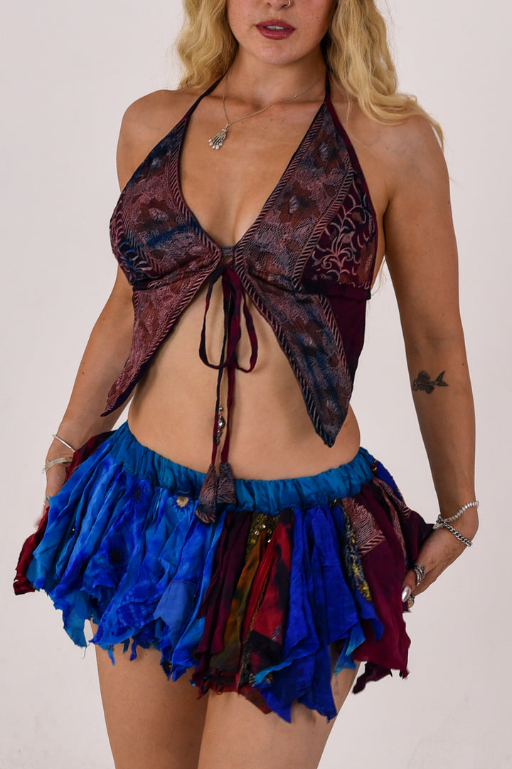 Moon Spell: Butterfly Top and Rag Skirt Set