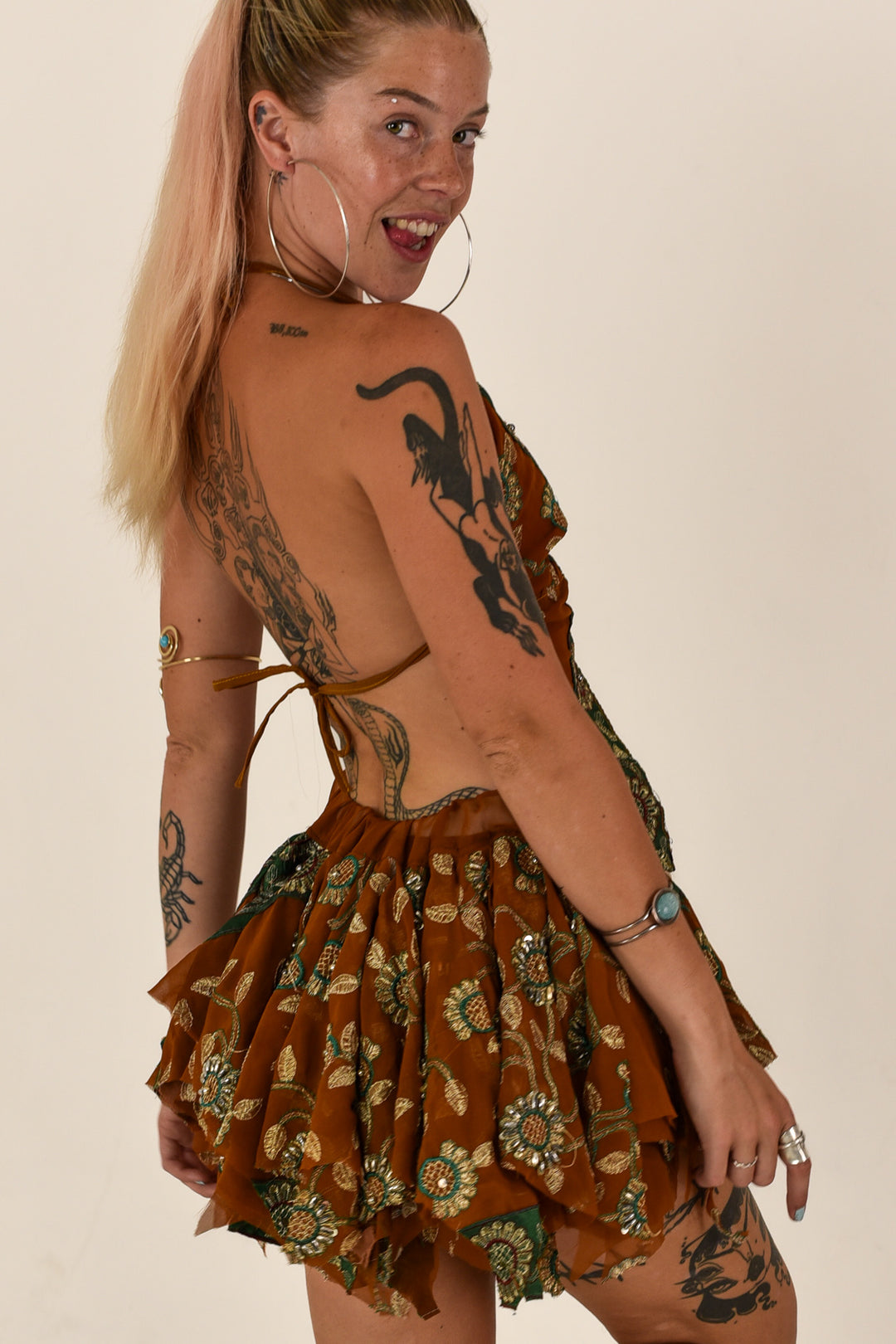 Glasto: Butterfly Top and Rag Skirt Set