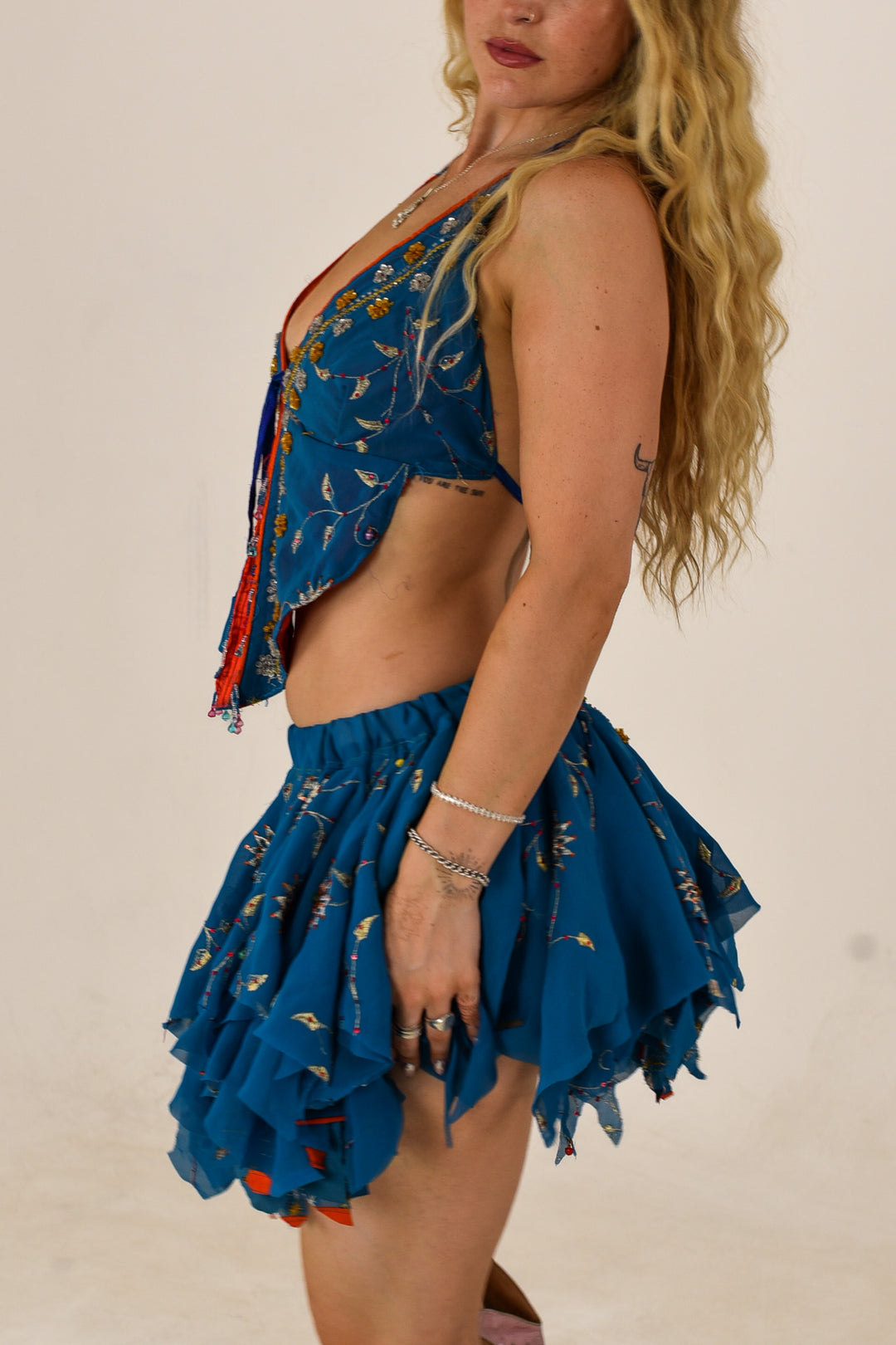 Tidal Moon: Butterfly Top and Rag Skirt Set