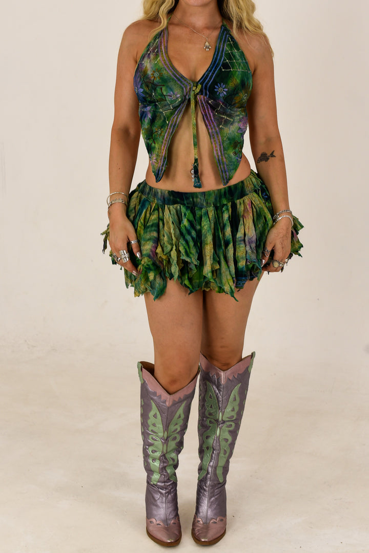 Forest Fairy: Butterfly Top and Rag Skirt Set