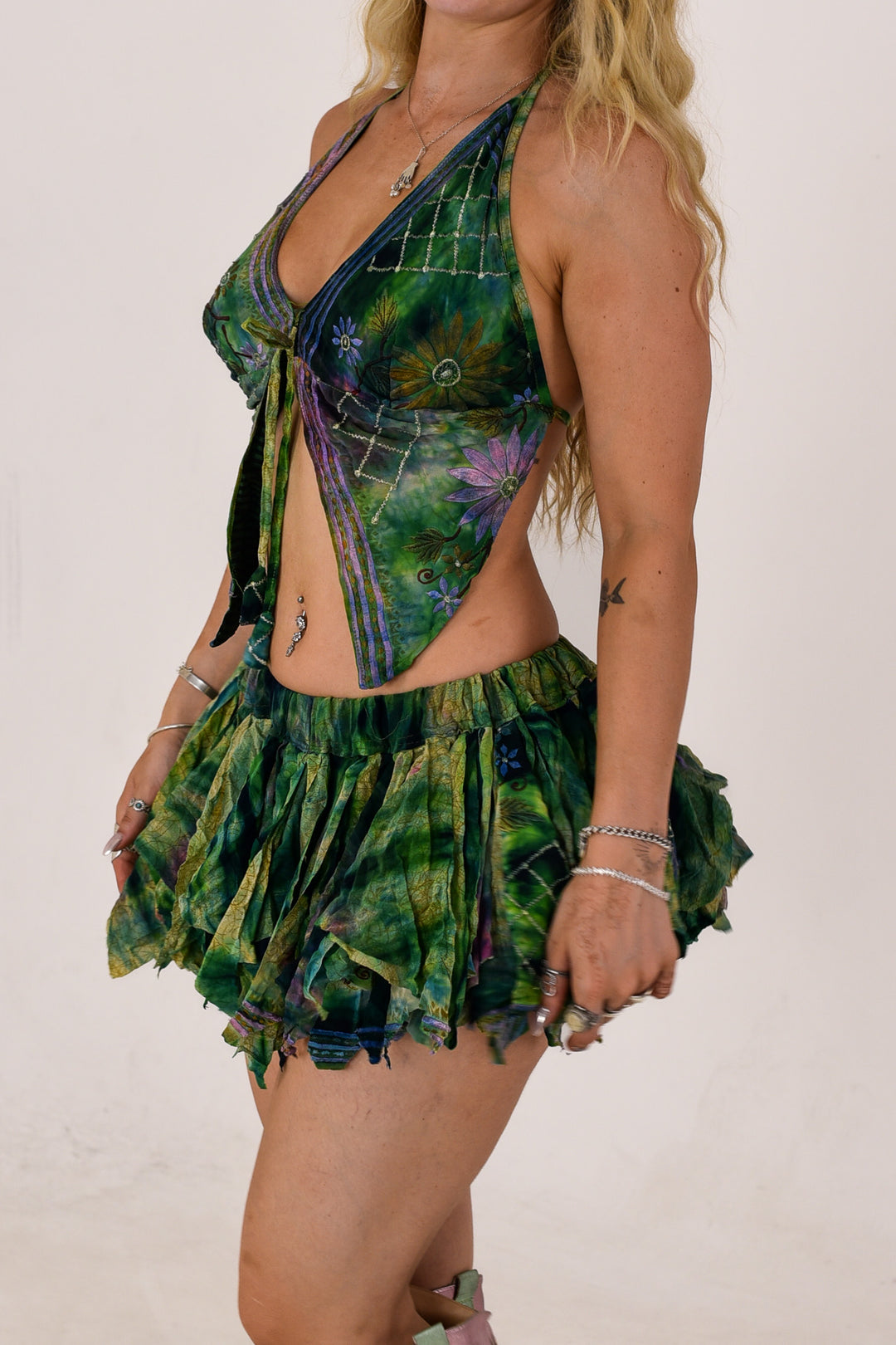 Forest Fairy: Butterfly Top and Rag Skirt Set