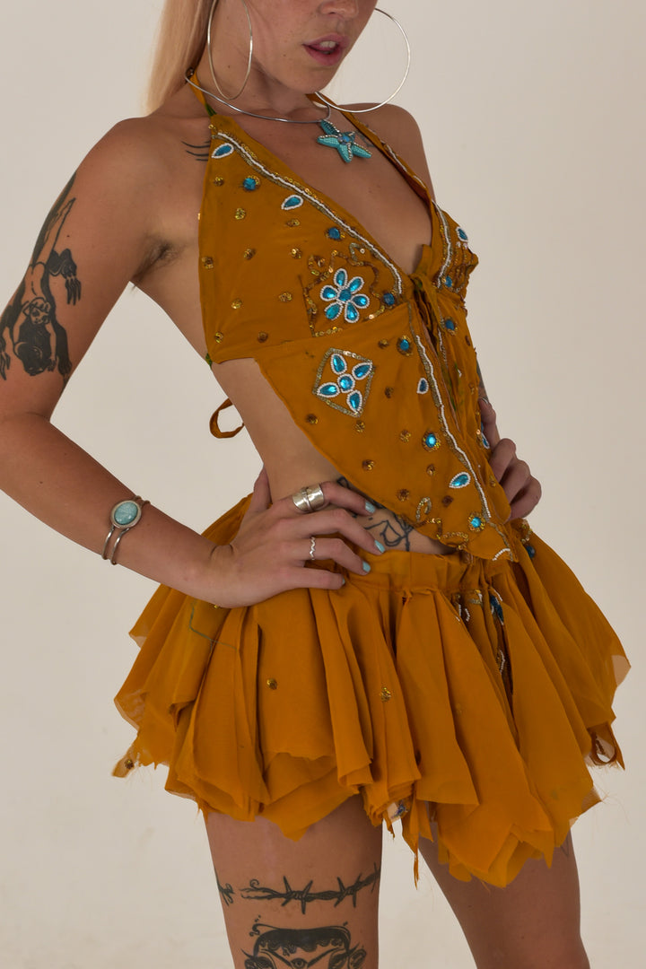 Dawn Light: Butterfly Top and Rag Skirt Set