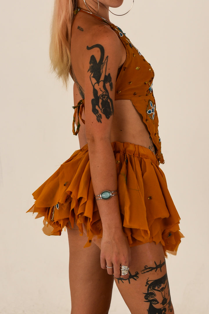 Dawn Light: Butterfly Top and Rag Skirt Set