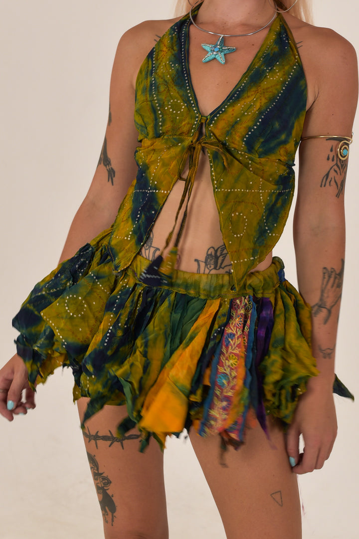 Beau Dream: Butterfly top and rag skirt set