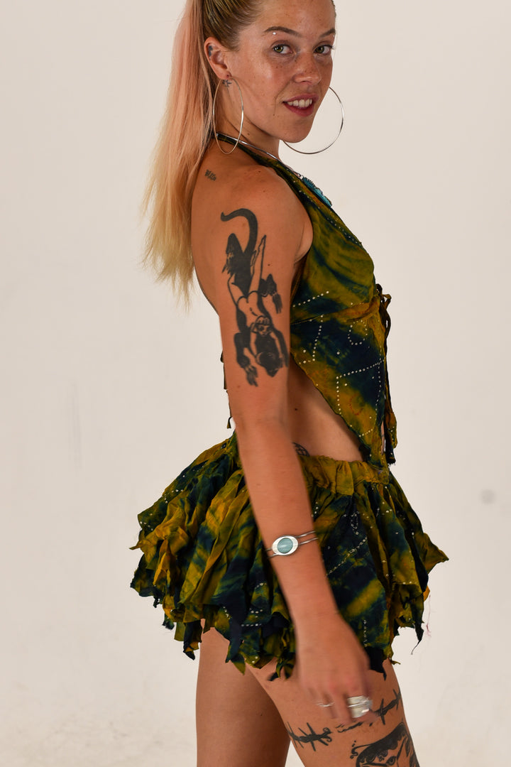 Beau Dream: Butterfly top and rag skirt set