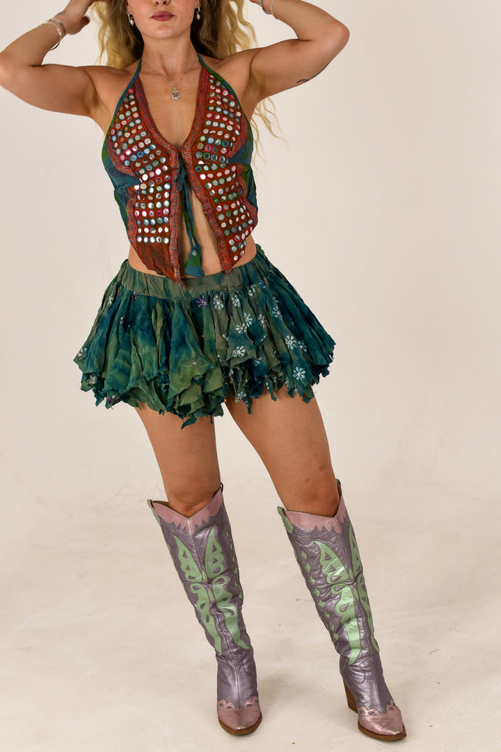 English Garden: Butterfly Top and Rag Skirt Set