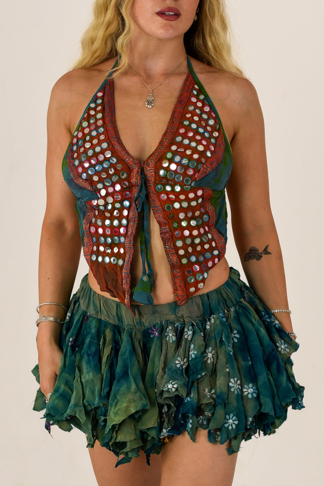 English Garden: Butterfly Top and Rag Skirt Set