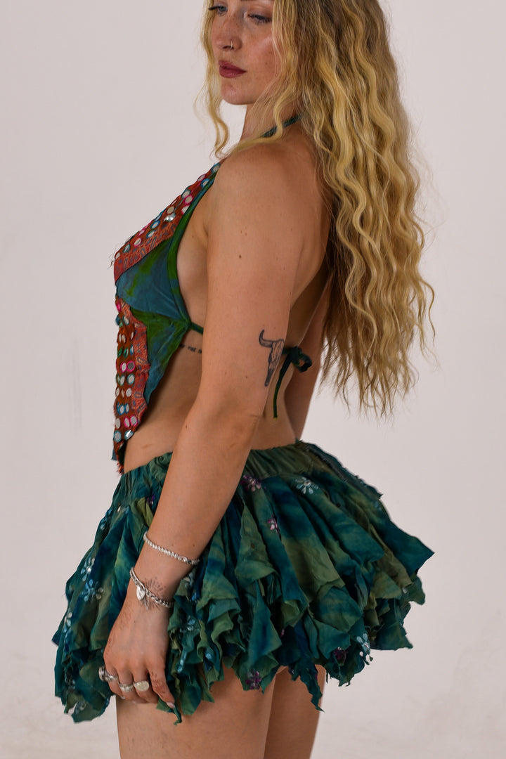 English Garden: Butterfly Top and Rag Skirt Set