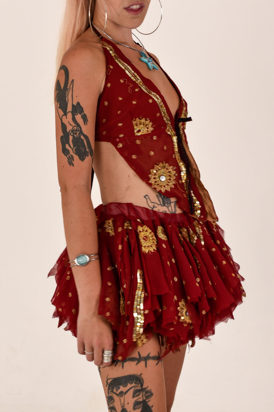Saffron Sol: Butterfly Top and Rag Skirt Set