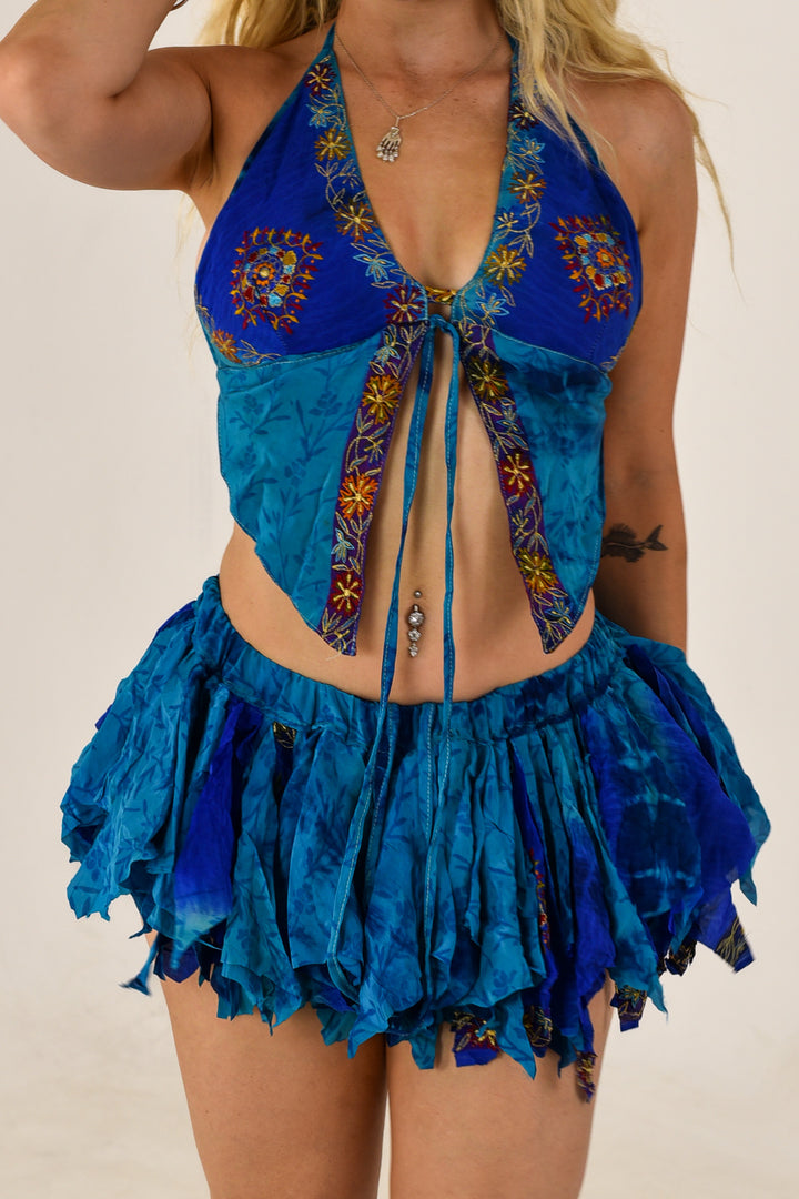 Nightfall: Butterfly Top and Rag Skirt Set