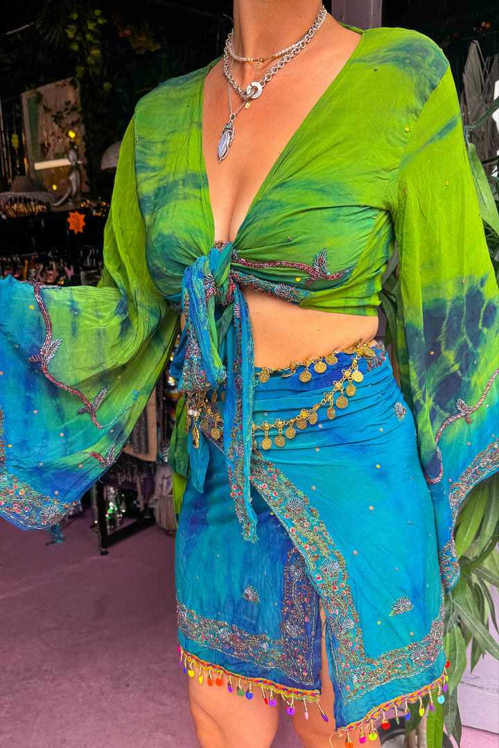 River Skirt Bell Sleeve Set