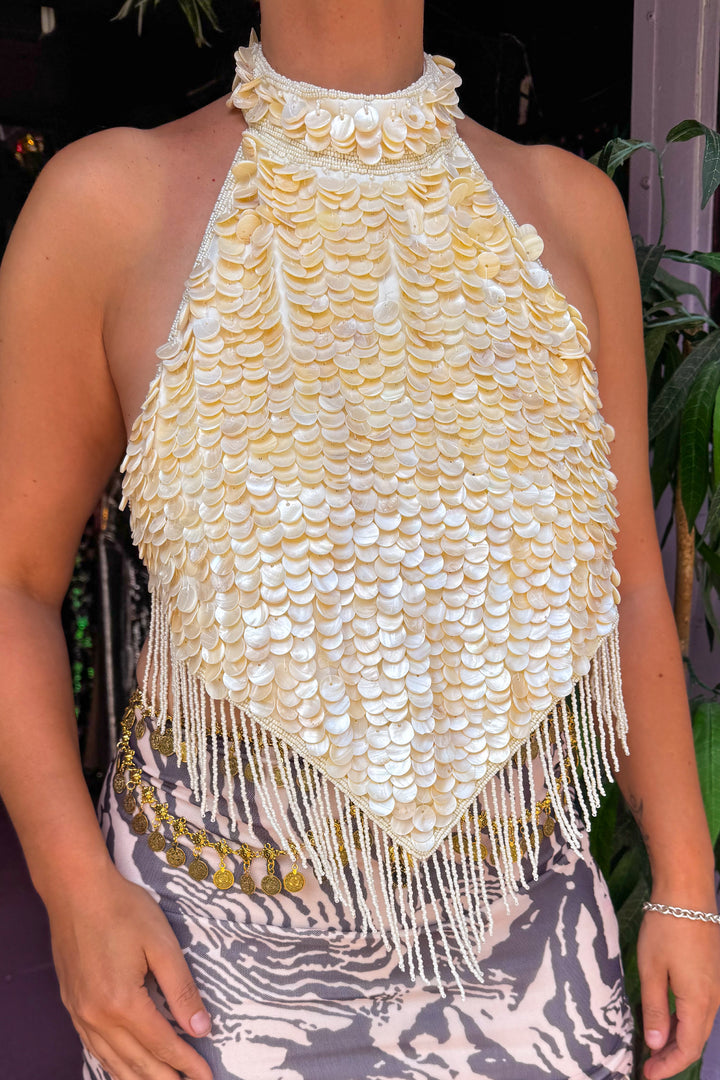 Oceana Cream Shell Top