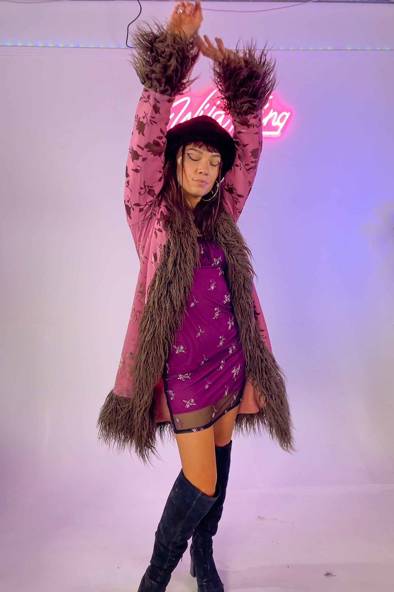 Sugar Plum Lux Faux fur Coat | Rave &amp; Festival Fashion