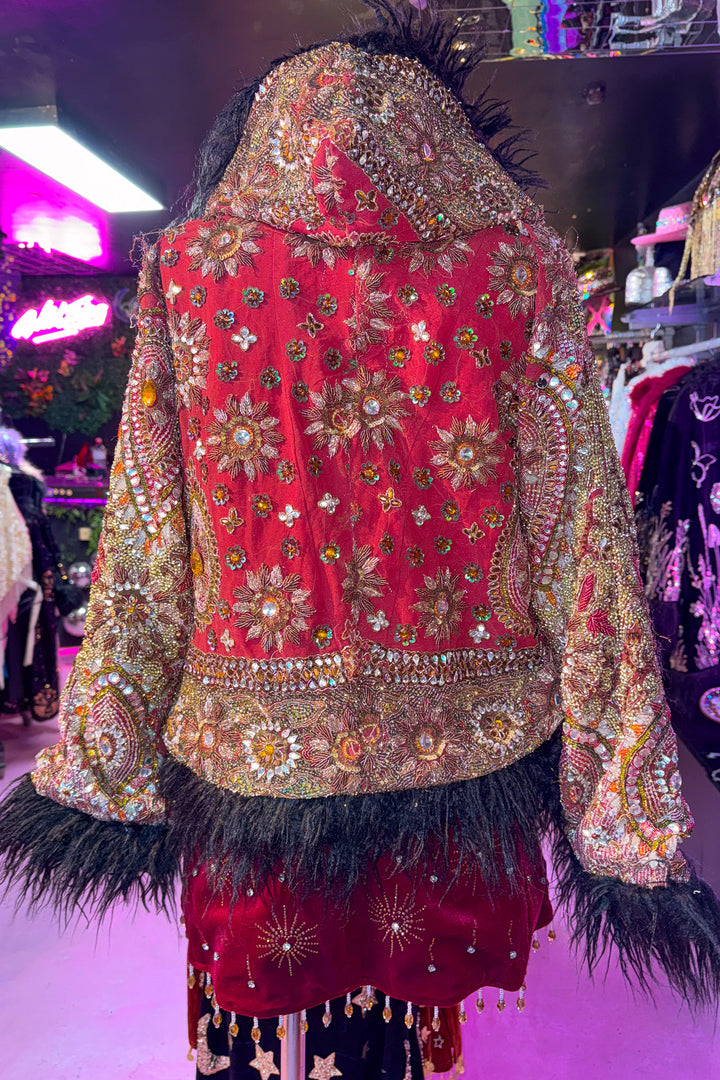 Sari Coat Short with hood SERAPHINA| Size UK 14