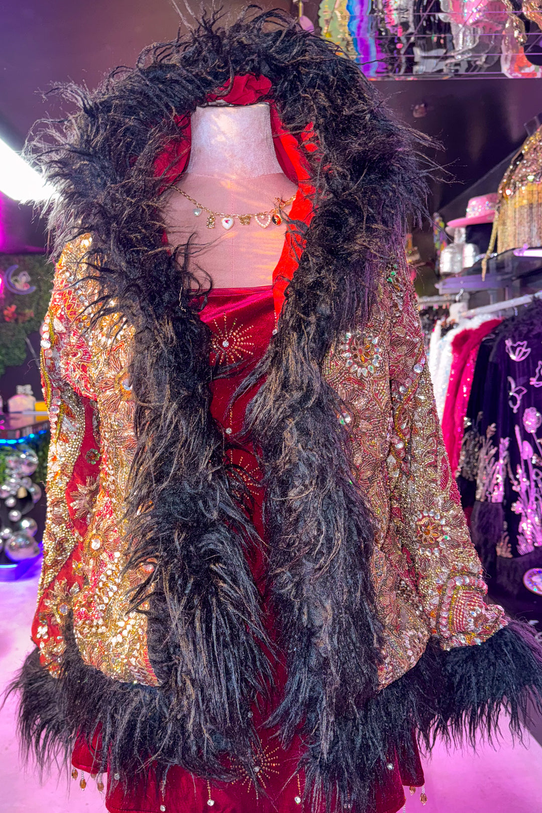 Sari Coat Short with hood SERAPHINA| Size UK 14