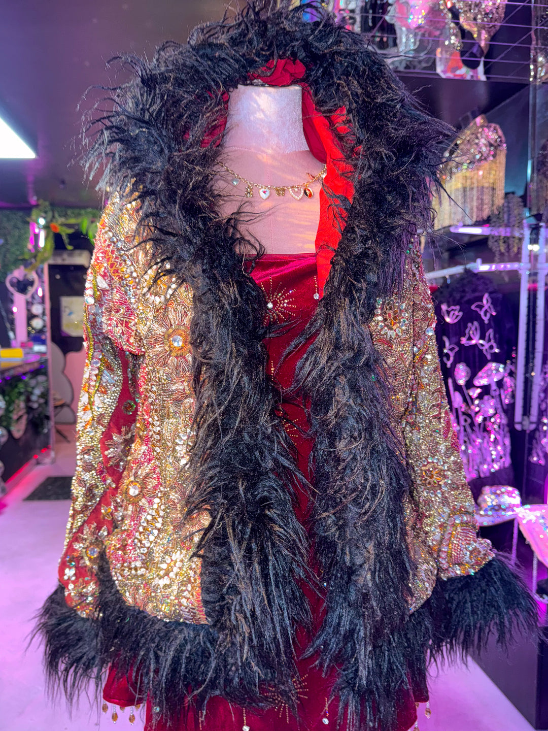 Sari Coat Short with hood SERAPHINA| Size UK 14