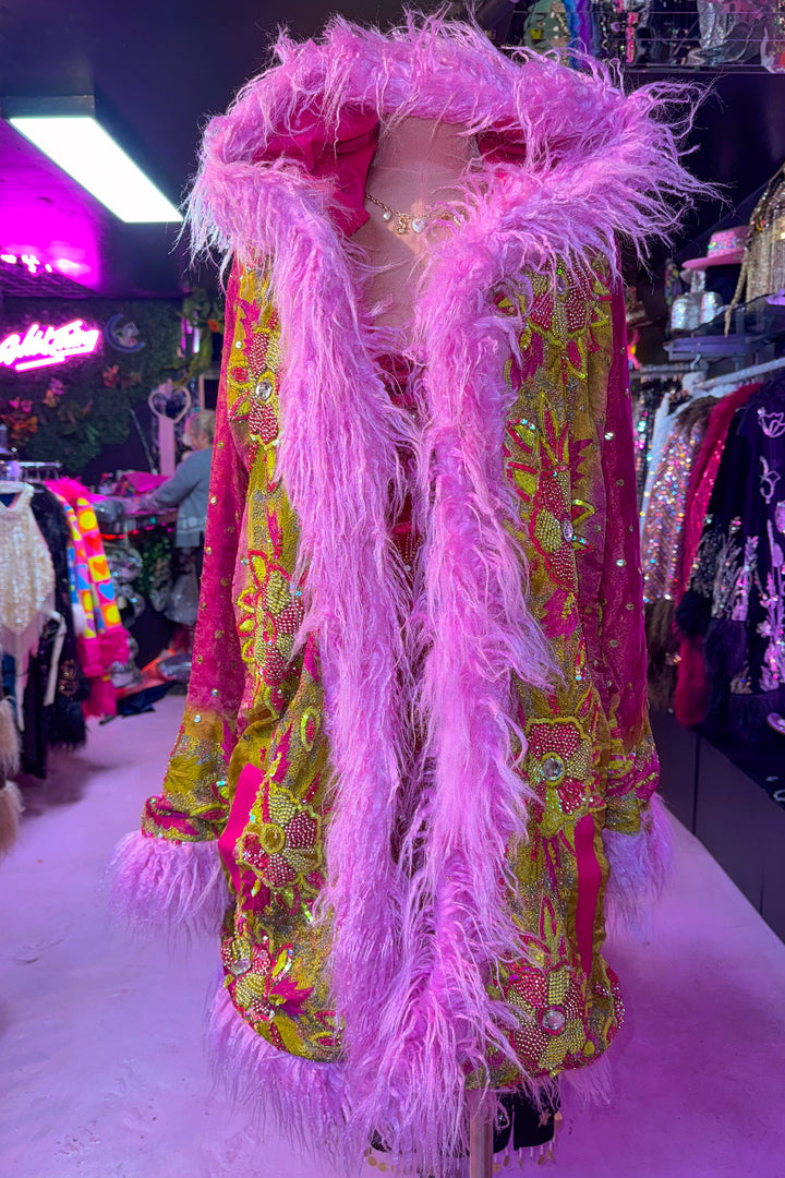 Sari Coat with hood PEACHES | Size UK 14