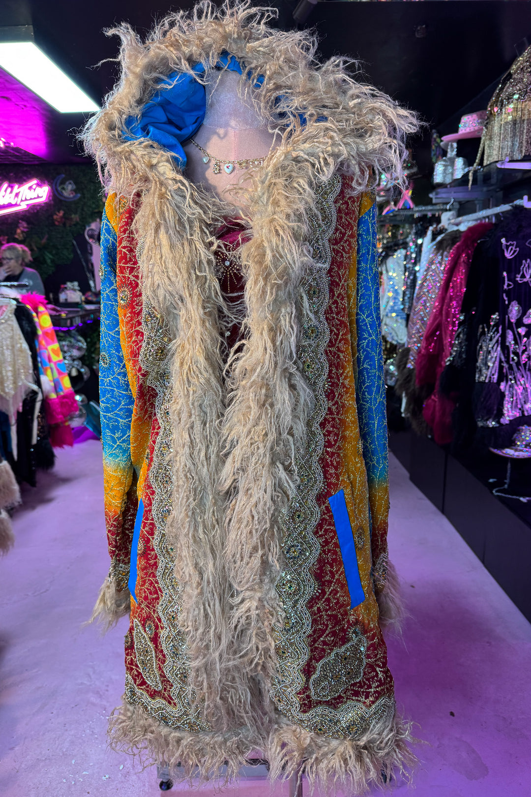 Sari Coat with hood MOONFLOWER | Size UK 14