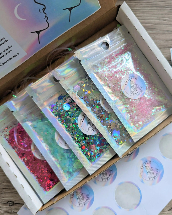 Glitterprizm Glitter kit with colorful glitter packs