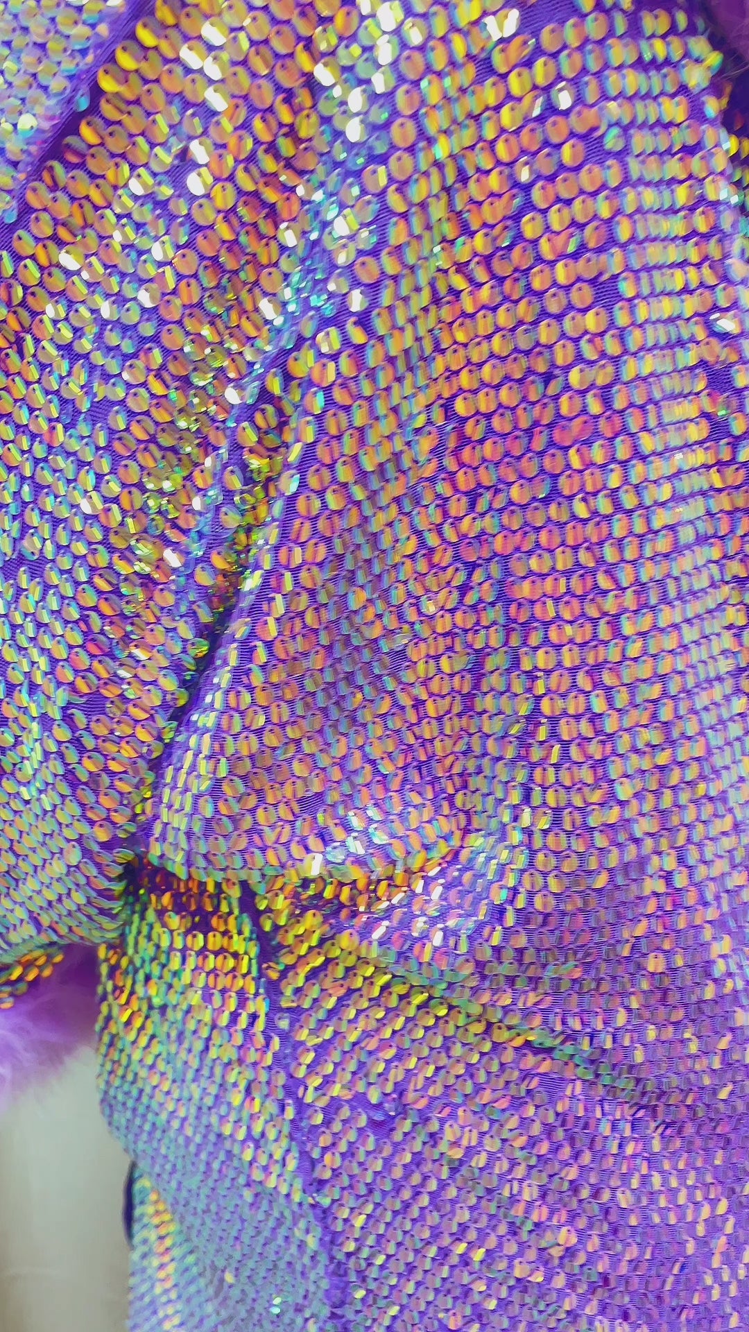 Close-up of sequin detail on Purple Dream Jacket