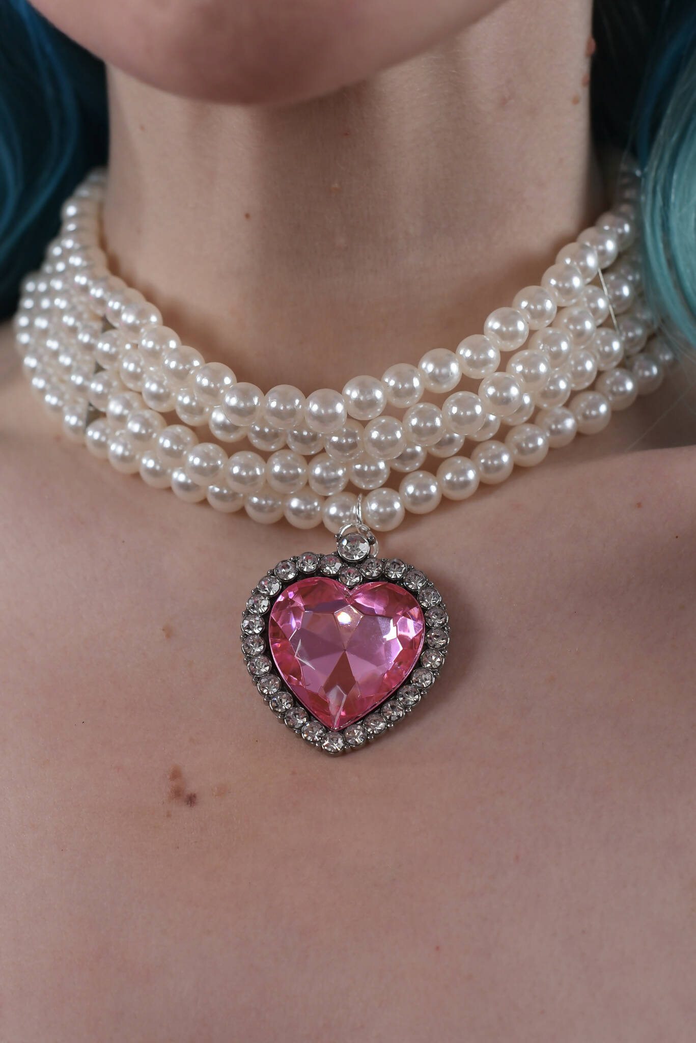 Princess Pearl necklace choker | Pink | Red | Blue | Rave &amp; Festival Fashion