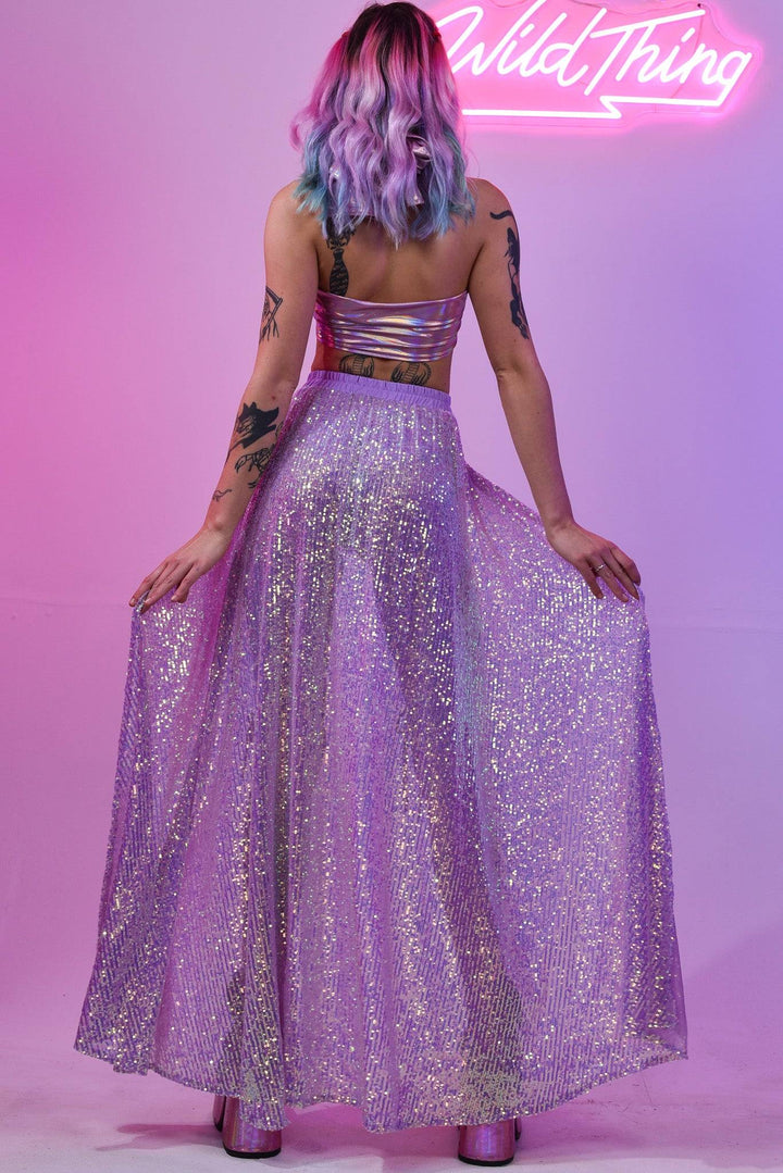 Lavender sequin Skirt | Rave &amp; Festival Fashion