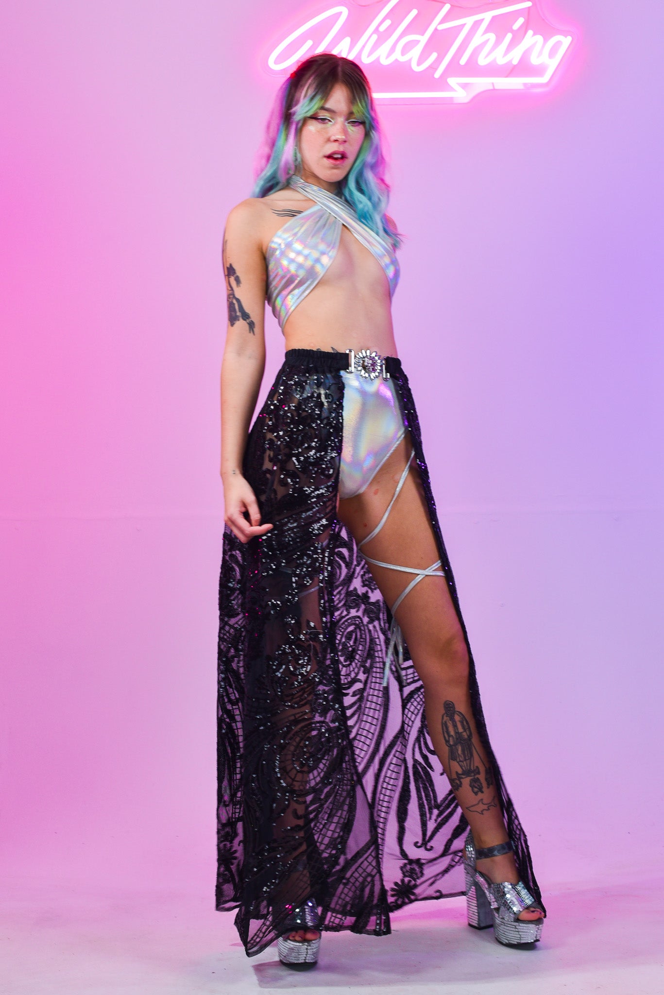Coven black maxi Skirt | Rave &amp; Festival Fashion