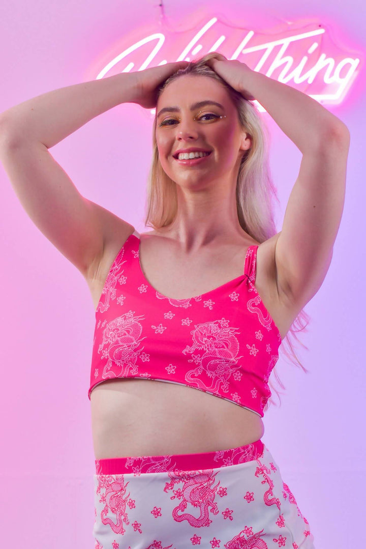 Pink Dragon reversible top, front view