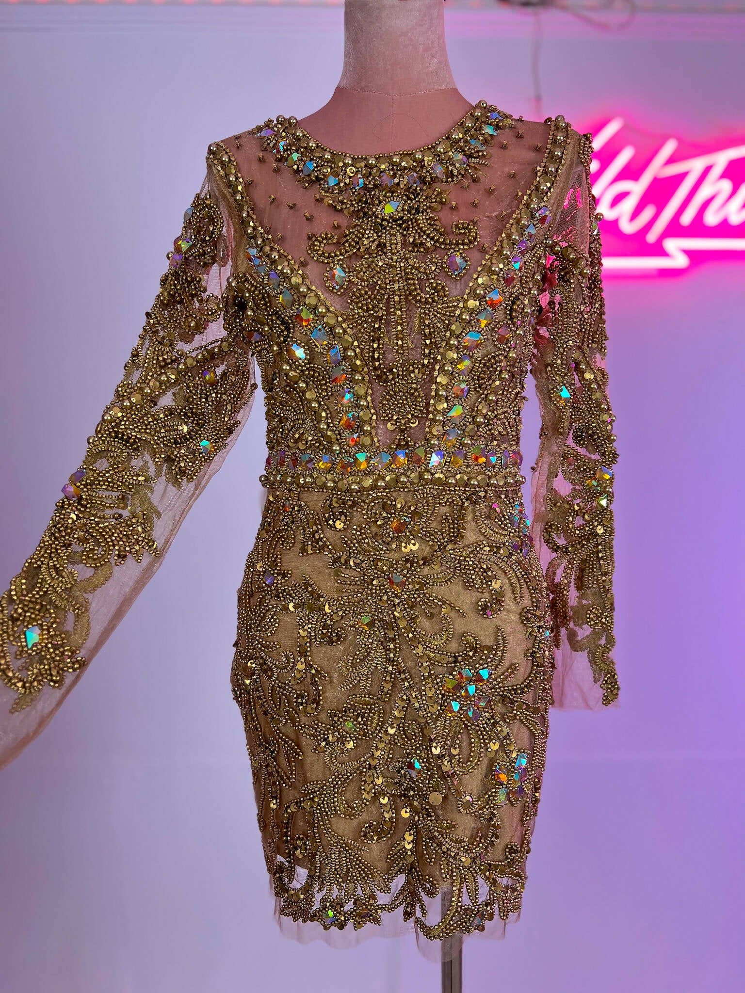 Gabby Gold Sequin Mini dress | Rave &amp; Festival Fashion