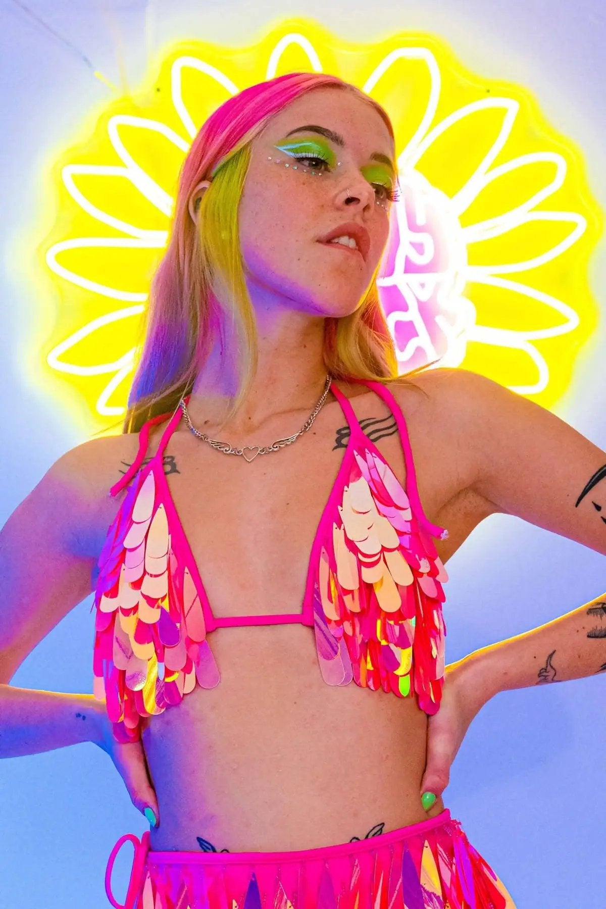 Angel Dust Bikini Top Pink | Rave &amp; Festival Fashion