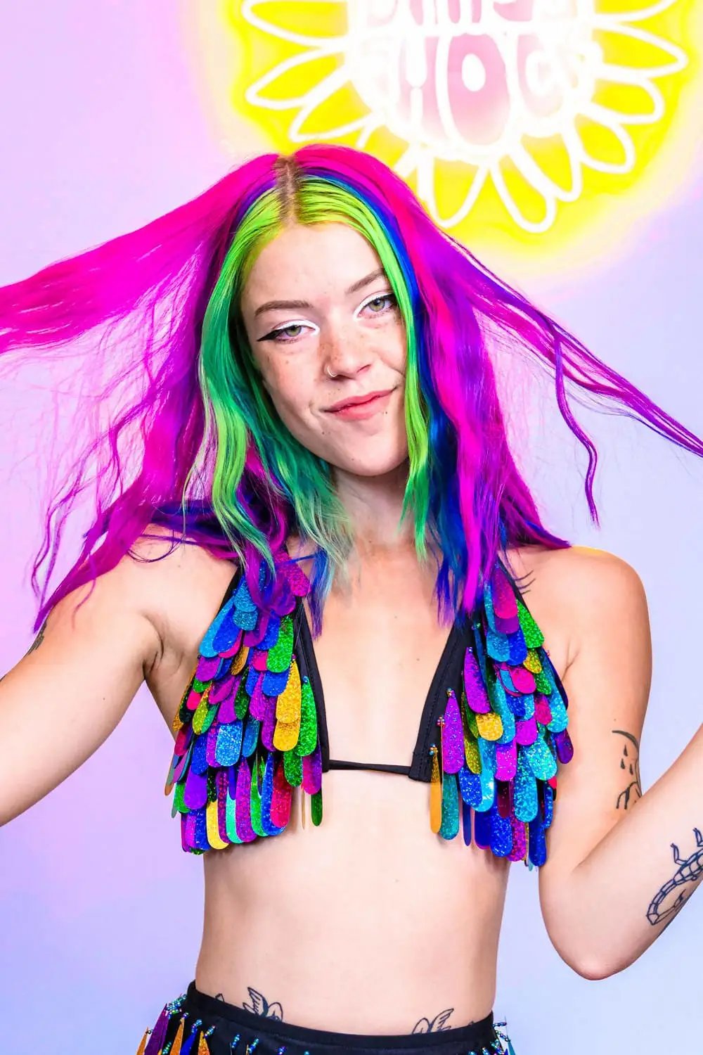 Angel Dust Bikini Top Rainbow | Rave &amp; Festival Fashion