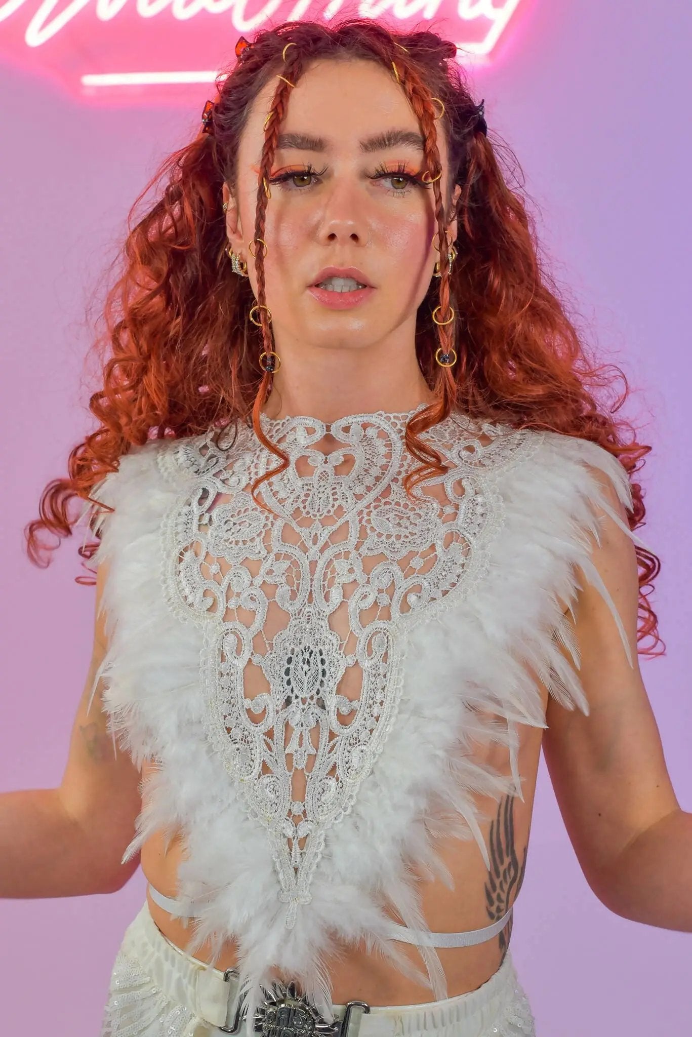 Love Khaos Lace Top Ivory | Rave &amp; Festival Fashion