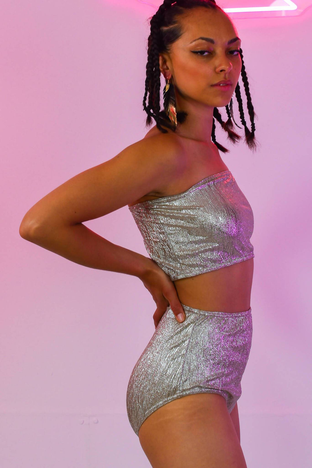 Side view of Star Gazer Gold Bandeau Top